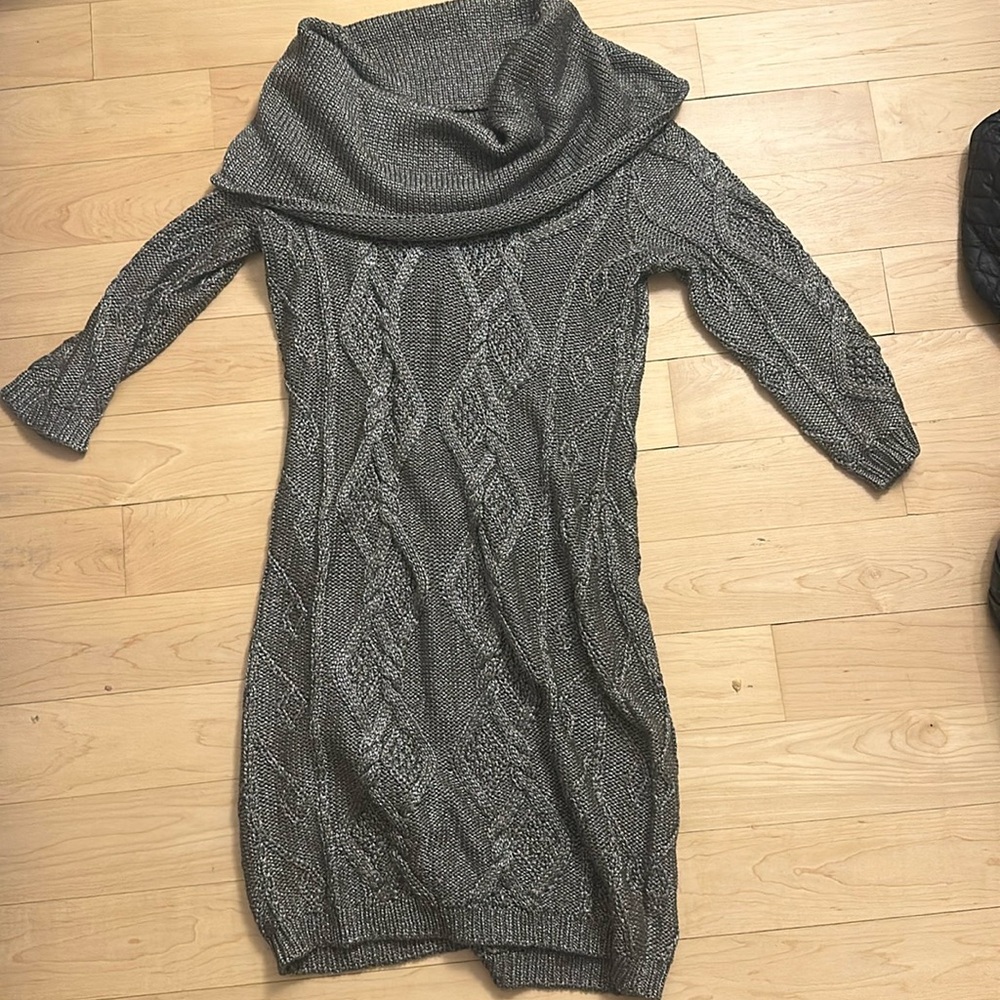Catherine Malandrino Silver Sweater Dress